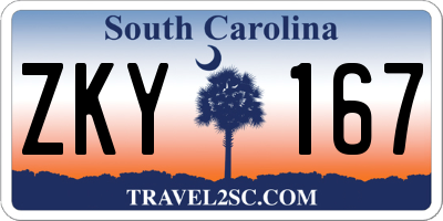SC license plate ZKY167