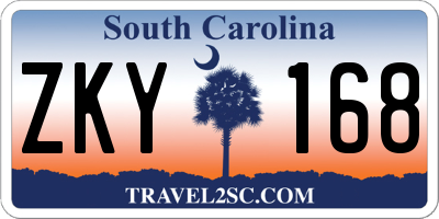 SC license plate ZKY168
