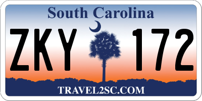 SC license plate ZKY172