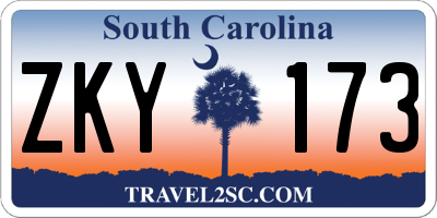 SC license plate ZKY173