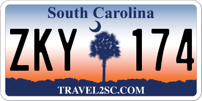 SC license plate ZKY174