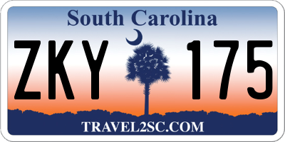 SC license plate ZKY175