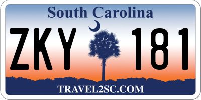 SC license plate ZKY181