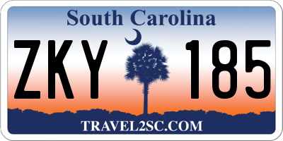 SC license plate ZKY185