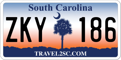 SC license plate ZKY186