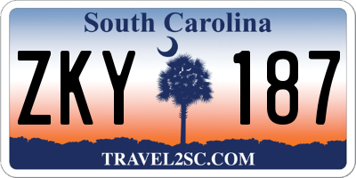 SC license plate ZKY187