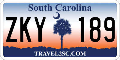 SC license plate ZKY189
