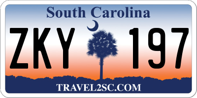 SC license plate ZKY197