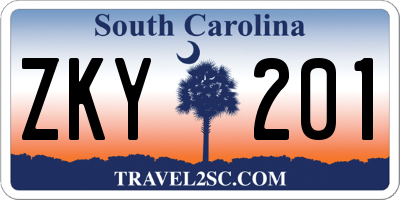 SC license plate ZKY201