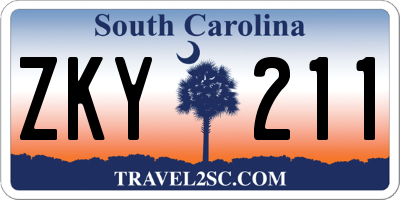 SC license plate ZKY211