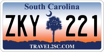 SC license plate ZKY221
