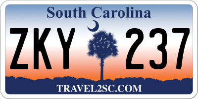 SC license plate ZKY237