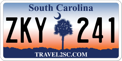 SC license plate ZKY241