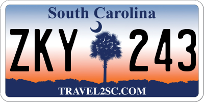 SC license plate ZKY243