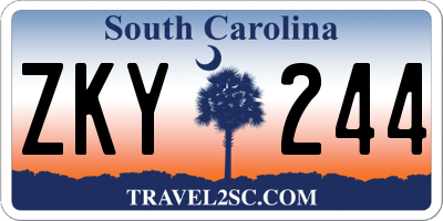 SC license plate ZKY244