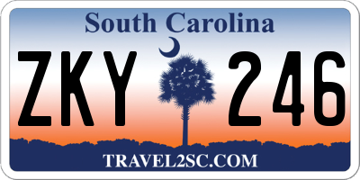 SC license plate ZKY246