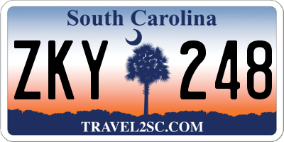 SC license plate ZKY248