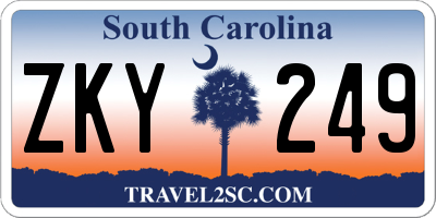 SC license plate ZKY249