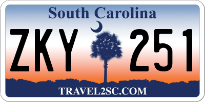 SC license plate ZKY251