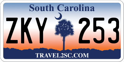 SC license plate ZKY253