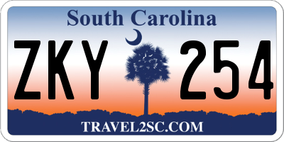 SC license plate ZKY254