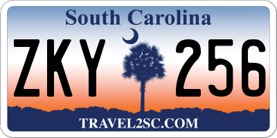SC license plate ZKY256