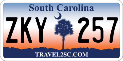 SC license plate ZKY257