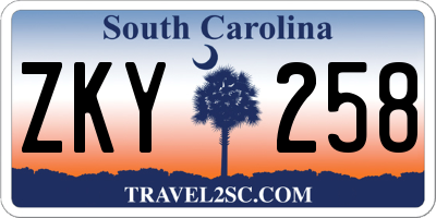 SC license plate ZKY258