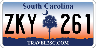 SC license plate ZKY261