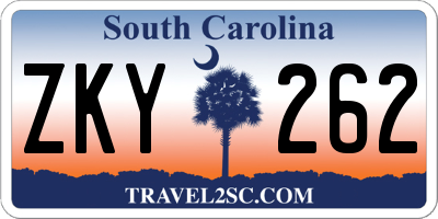 SC license plate ZKY262