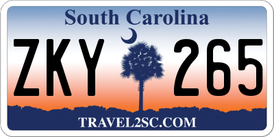 SC license plate ZKY265