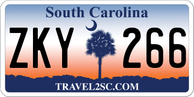 SC license plate ZKY266