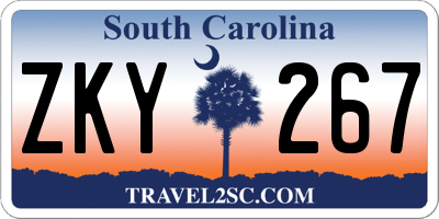 SC license plate ZKY267