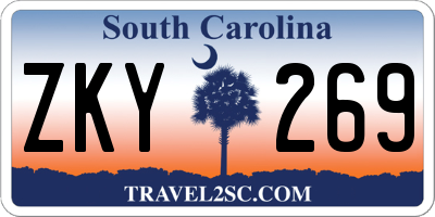 SC license plate ZKY269