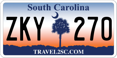 SC license plate ZKY270