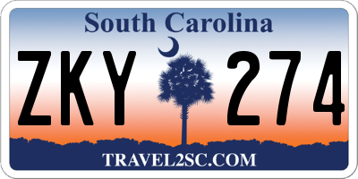 SC license plate ZKY274