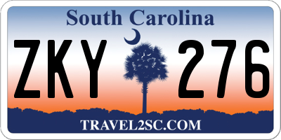 SC license plate ZKY276