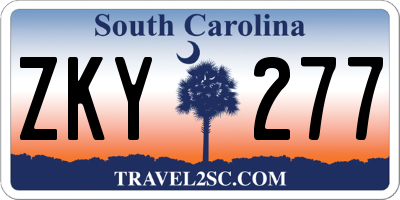 SC license plate ZKY277
