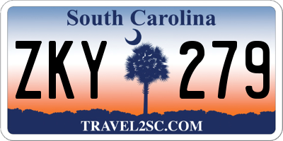 SC license plate ZKY279