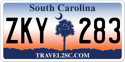 SC license plate ZKY283