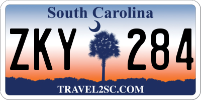 SC license plate ZKY284
