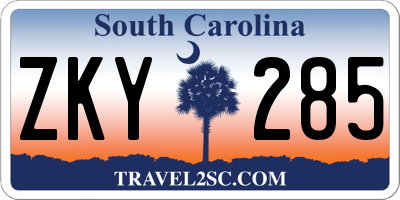 SC license plate ZKY285