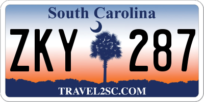 SC license plate ZKY287