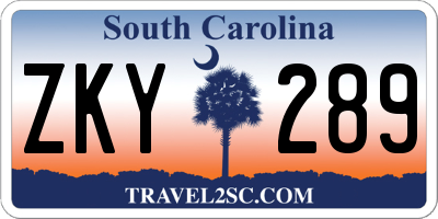SC license plate ZKY289