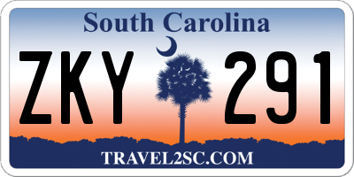 SC license plate ZKY291