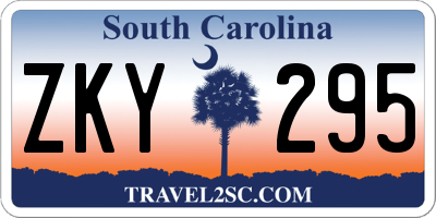 SC license plate ZKY295