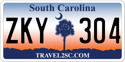 SC license plate ZKY304