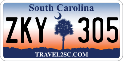 SC license plate ZKY305
