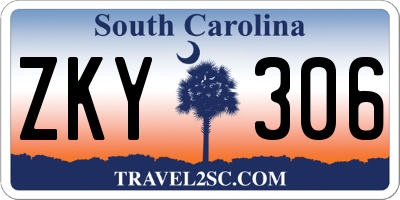 SC license plate ZKY306