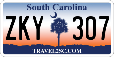 SC license plate ZKY307